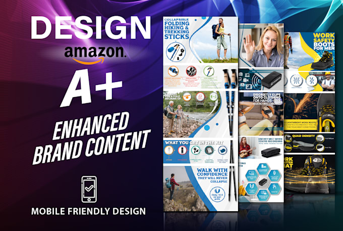 do impressive amazon ebc design, enhanced brand content, a plus, ai enhance file