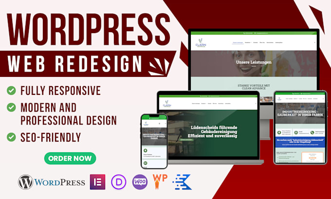 redesign wordpress landing page and fix issues