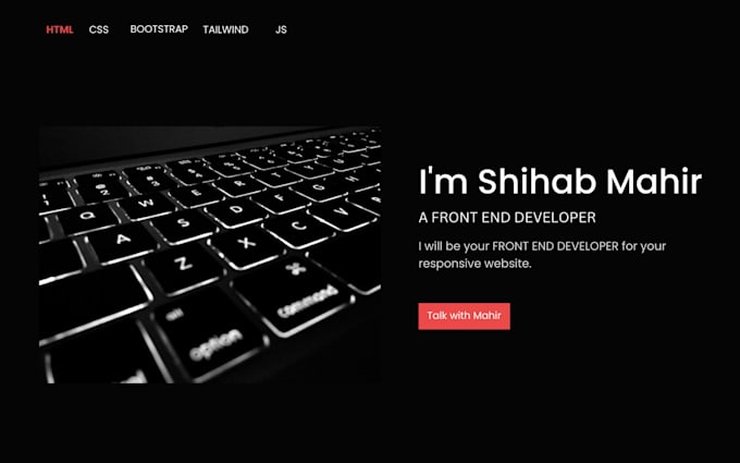 develop figma or PSD or xd to HTML, CSS, bootstrap, tailwind CSS and js