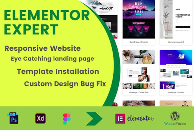 build fast, high converting landing page or website with elementor