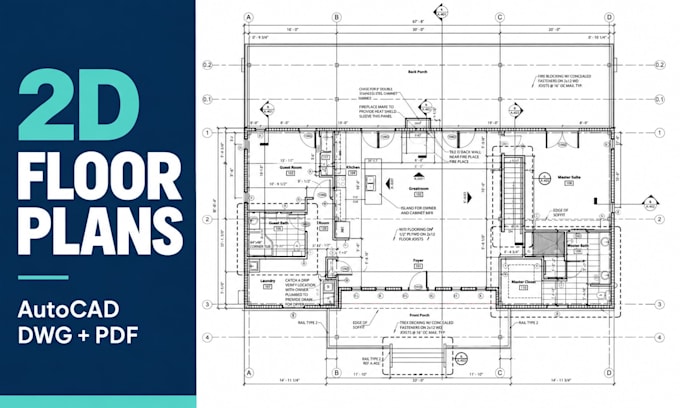 draw 2d floor plans and house blueprints in autocad