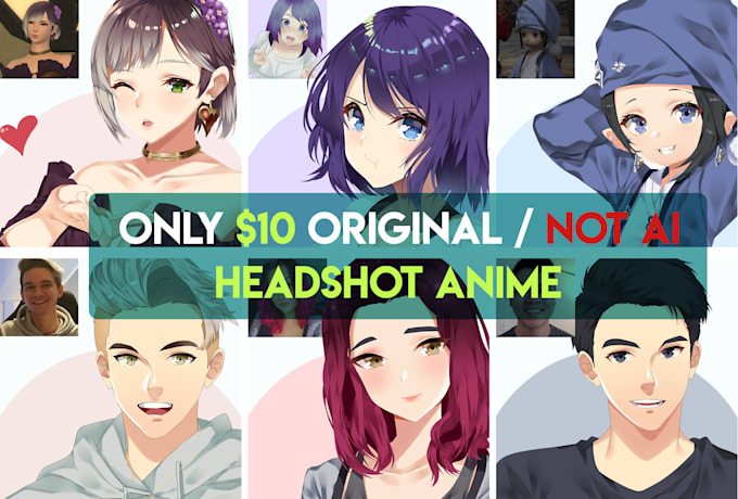 make cute headshot anime promo 4 free 1