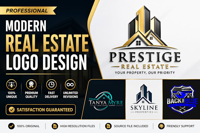 design modern real estate realtor property business logo