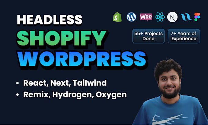build headless shopify wordpress store with react nextjs hydrogen remix