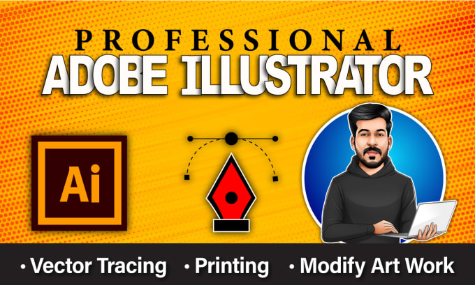 Hire a freelancer to illustrate any type of adobe illustrator work with vector tracing