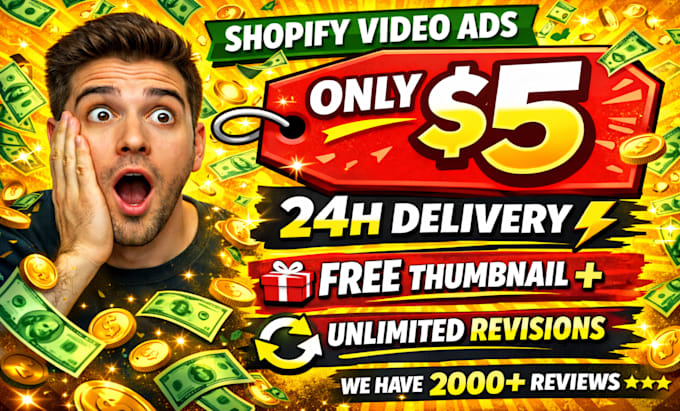 create facebook dropship video ads for shopify with free thumbnail
