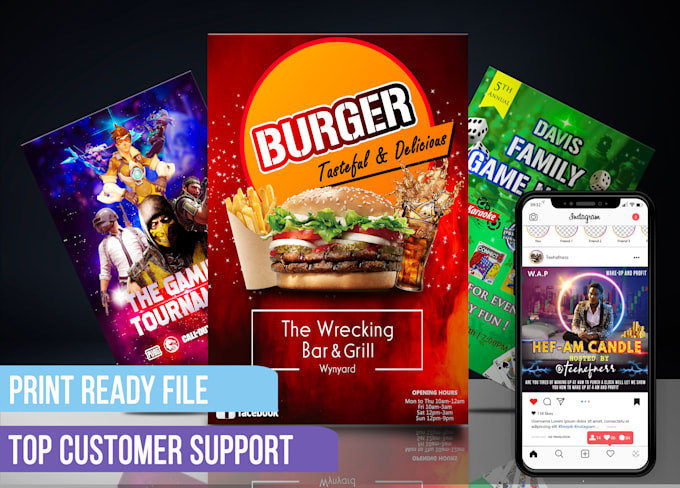 design attractive party, club, concert or event flyer design for social media