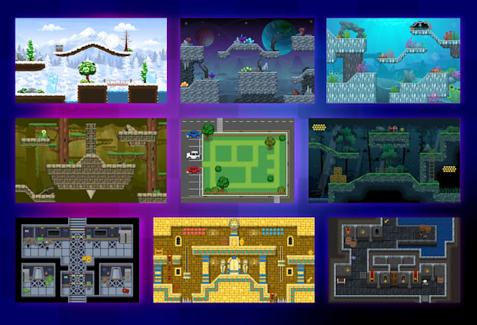 create cartoon vector style tileset for your games