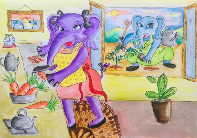 Draw Cartoon Character For Children Book By Tharaka Sl