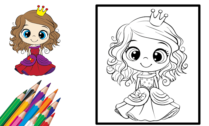 illustrate children coloring book pages