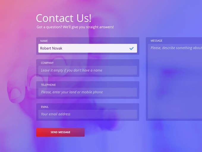 Create html css contact us form with sending a mail by Noman_4 | Fiverr