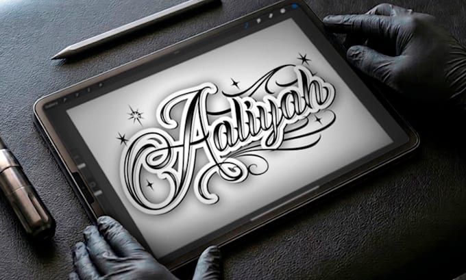 create a custom pro tattoo lettering design in any style