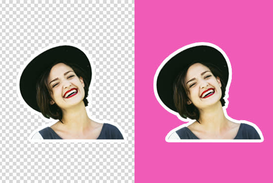 erase background of photo and add outline or white border