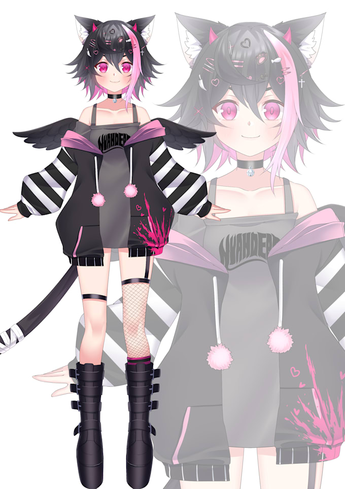 design and model live2d or vtuber anime for you