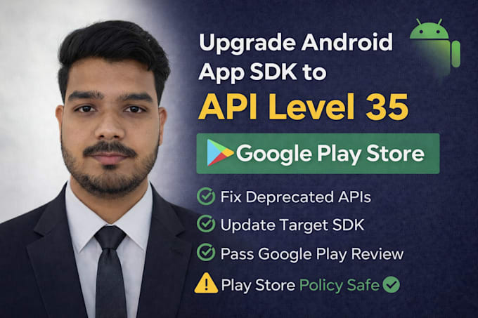upgrade android app sdk to API level 36 for google play