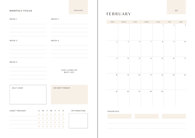 design digital planner fully dynamic with hyperlinks