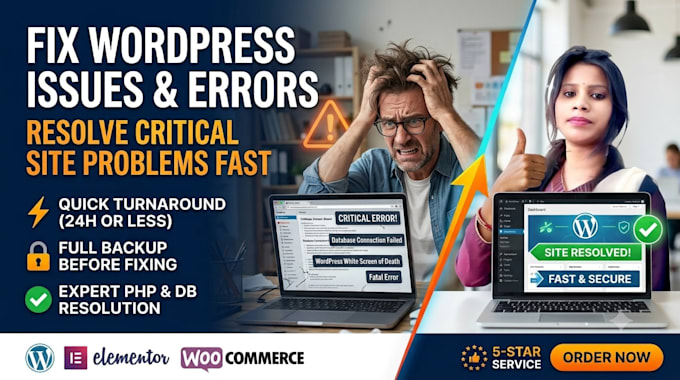 fix wordpress issues, errors and resolve critical wordpress site problems fast