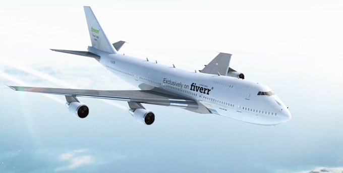 add your logo or text on a flying boeing plane