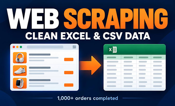do web scraping and data scraping into clean excel CSV