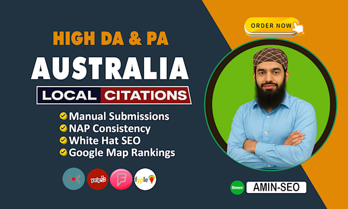 create 200 australia local SEO citations and directory submissions