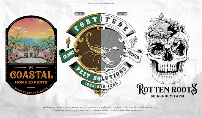 create an awesome vintage hand drawn logo
