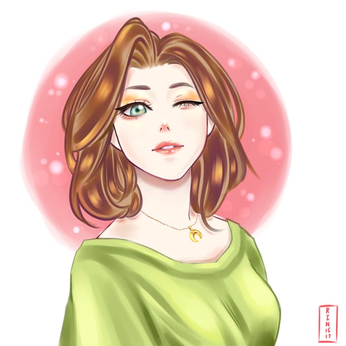 Draw Cute Anime Girl Or Manga Character For You By Rin1517