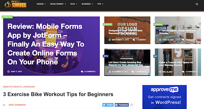 publish a guest post on andysowards about web design, technology