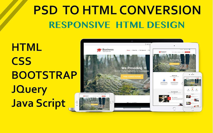convert psd to html, xd to html, image to html