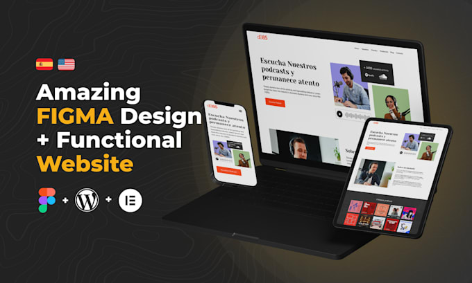 design a landing page in figma and convert it to web with elementor