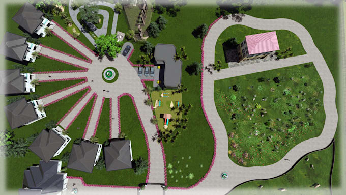 do  3d landscape design realistic render and animation