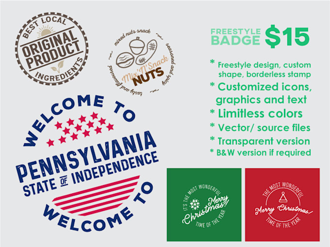 design a customized stamp badge for you
