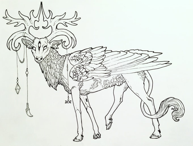 Create Animal And Fantasy Tattoo Lineart By Moondancearts