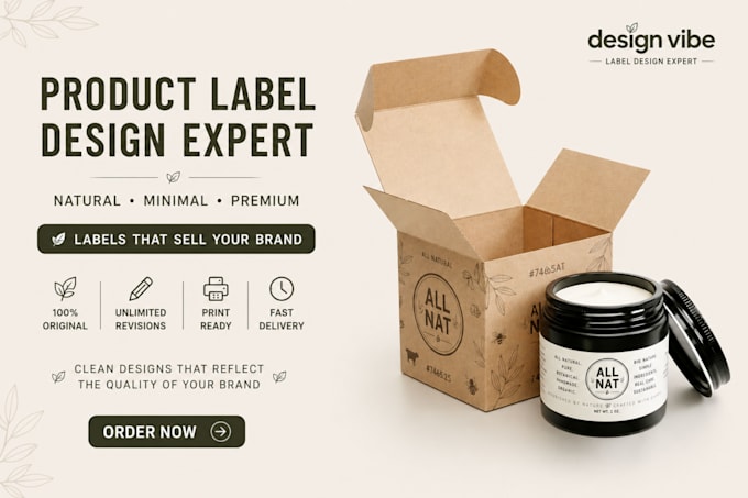 create cosmetic product label and packaging design