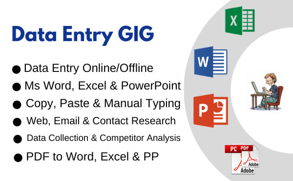 Do Data Entry Typing Ms Word Excel Powerpoint Formatting By Umairkhan676 Fiverr 5689