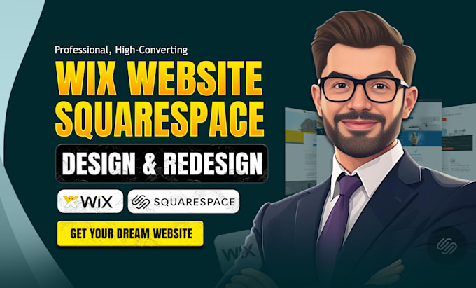 develop wix website redesign or squarespace website design