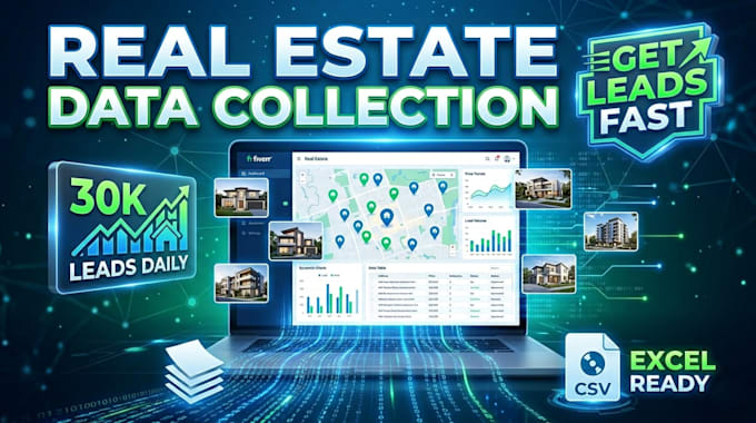 extract real estate data, property listings, leads in CSV excel