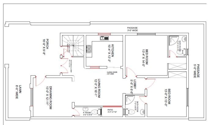 Do Autocad Architectural Floor Plan 2d Drawing By Basharat Hamid