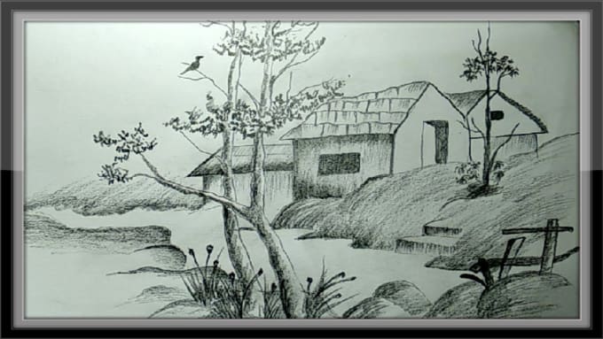 Handmade Pencil Sketch, Size: A4 Size