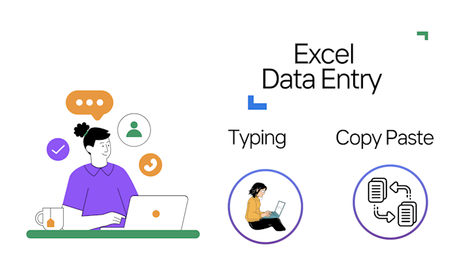 microsoft excel  data entry, typing,copy paste, color sheet