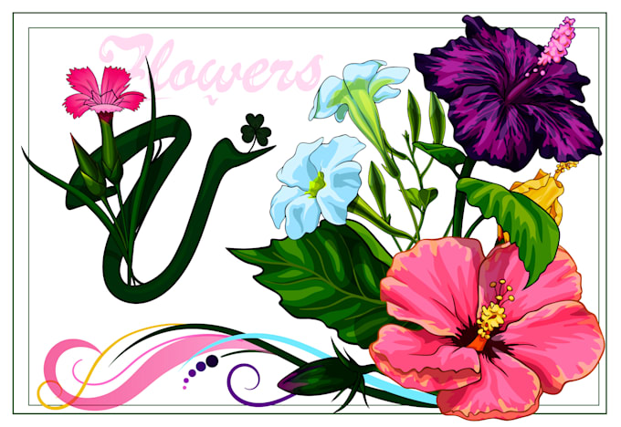 create hand drawn clean vector flowers