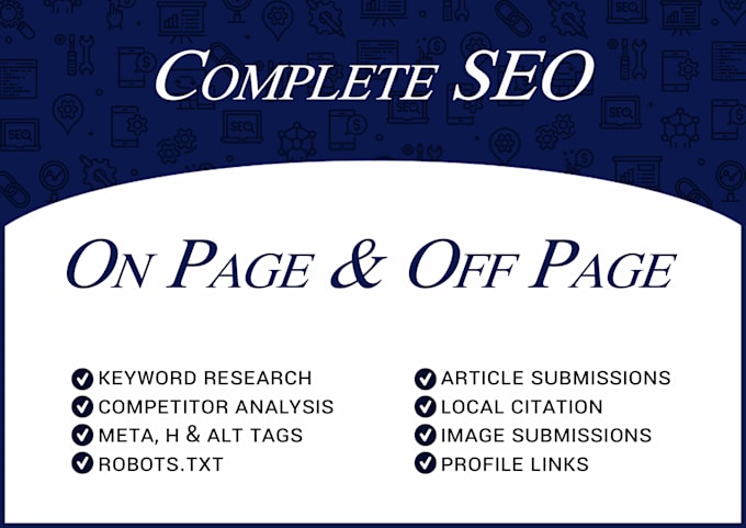 do the website complete on page and off page SEO service