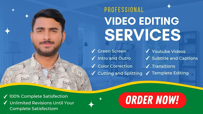 do video editing for youtube professionally within 24 hours