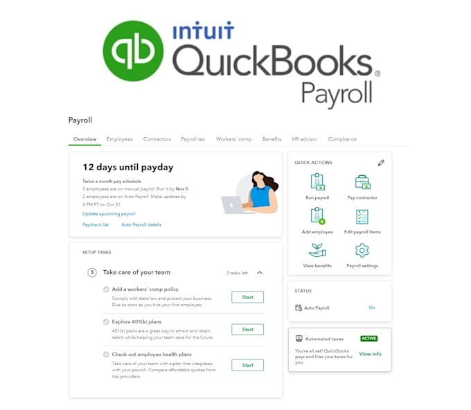 setup a quickbooks online payroll service for small business