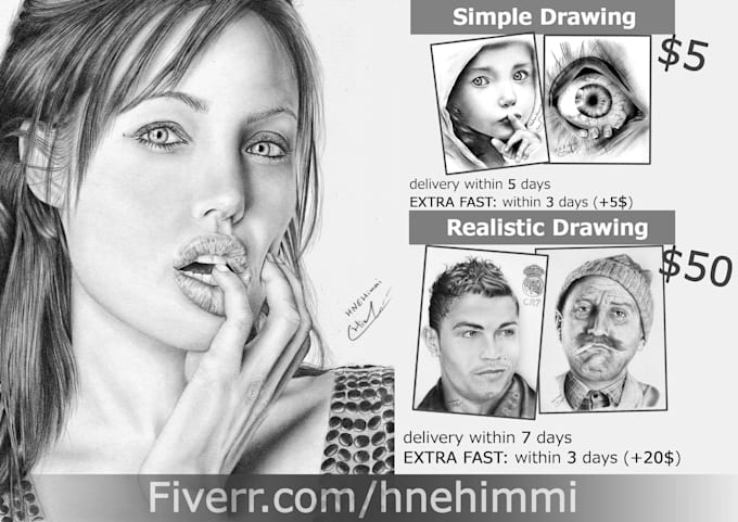 Draw You A Realistic Pencil Drawing Portrait By Hnehimmi