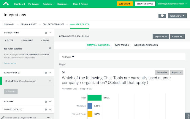 create surveys on survey monkey or google forms or decipher