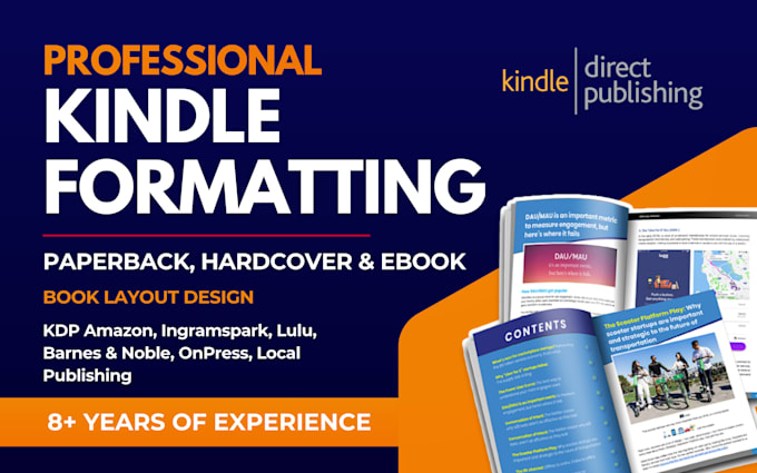 do book formatting, kindle ebook formatting and book layout design