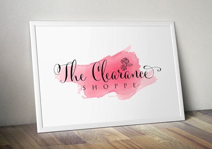 do beautiful feminine watercolor logo