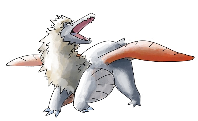 draw your creature in an oldschool pokemon style