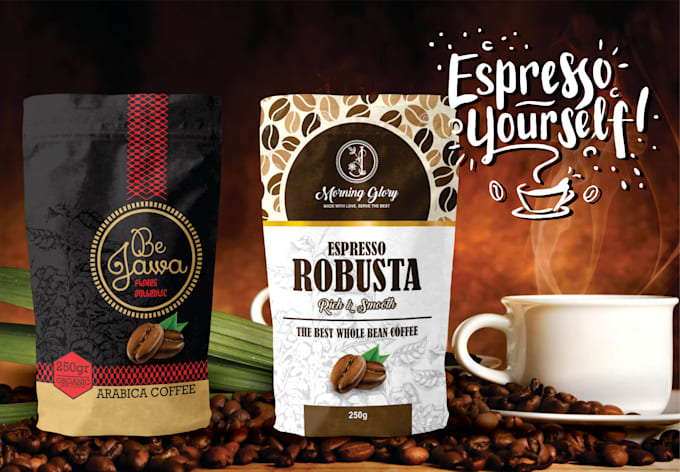 Create A Coffee Bag Packaging Box And Label Design By Hendralook