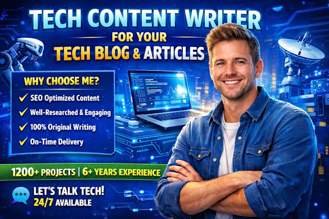 be tech content writer for technology blog or article
